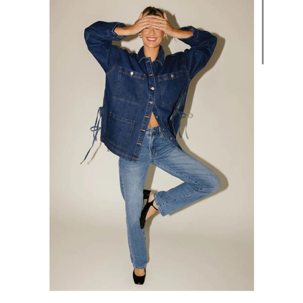 wisteria lane lilly side tie denim jacket